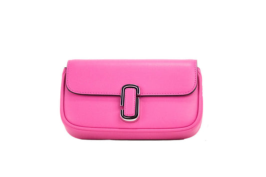 Marc Jacobs The J Marc Mini Shoulder Bag Magenta Smooth Leather Convertible Handbag