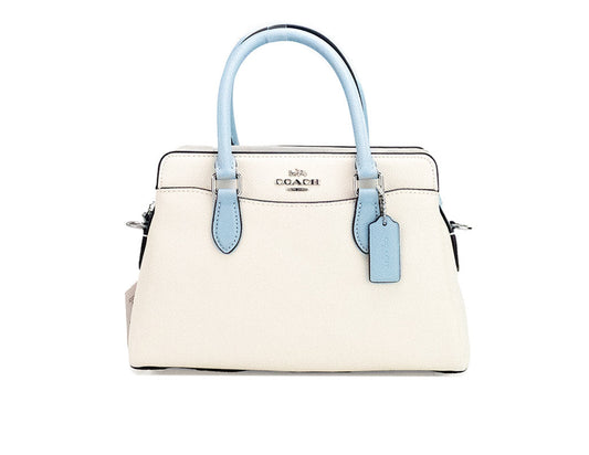 Coach (CH173) Darcie Mini Colorblock Chalk Leather Carryall Satchel Handbag