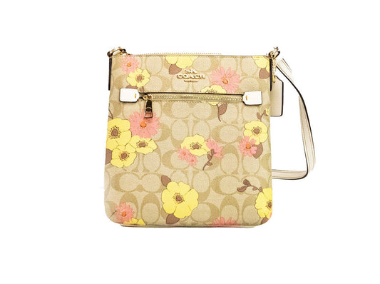 Coach (CH717) Rowan Mini Floral Signature Coated Canvas File Crossbody Handbag