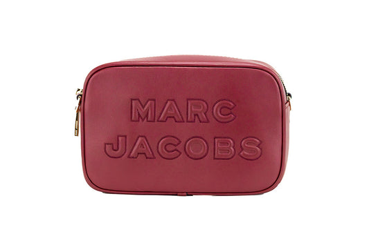 Marc Jacobs Flash Pomegranate Smooth Leather Logo Embossed Camera Crossbody Handbag