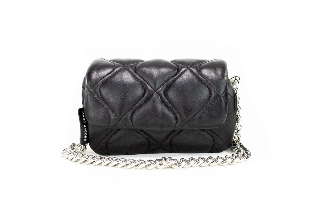 Marc Jacobs Small Black Quilted Smooth Leather Chain Shoulder Crossbody Handbag