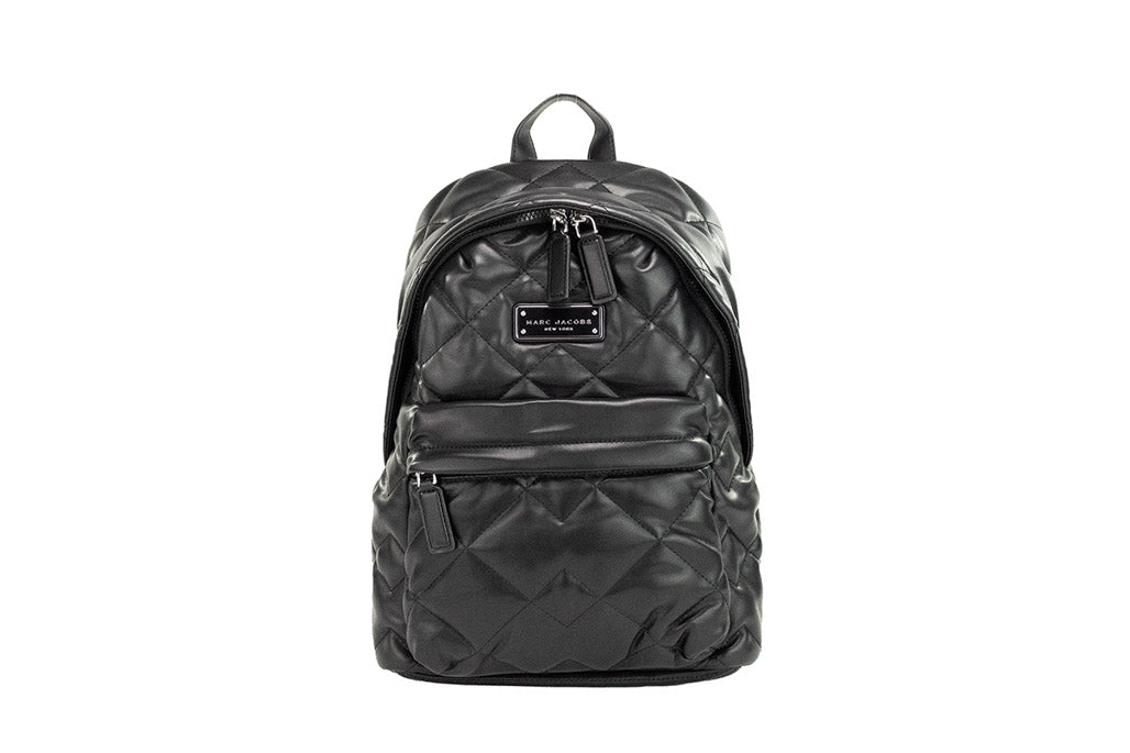 Marc Jacobs Moto Pillow Medium Black Quilted Smooth Leather Backpack Bookbag